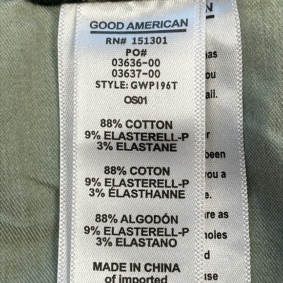 NWT Good American Good Waist Crop Jeans Green Olive Leopard Animal Sz 14 32 - Picture 12 of 13